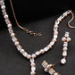 Priyaasi Women American Diamond Pearls Rose Gold-Polished Jewellery Set - Noz2Toz