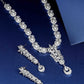 Priyaasi Women American Diamond Pearls Silver Plated Jewellery Set - Noz2Toz