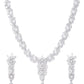 Priyaasi Women American Diamond Pearls Silver Plated Jewellery Set - Swadesiicart