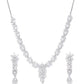 Priyaasi Women American Diamond Pearls Silver Plated Jewellery Set - Swadesiicart