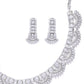 Priyaasi Women American Diamond Silver Plated Jewellery Set - Swadesiicart