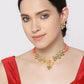Priyaasi Women Peach Kundan Gold-Polished Meenakari Jewellery Set - Swadesiicart