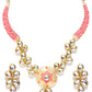 Priyaasi Women Peach Kundan Gold-Polished Meenakari Jewellery Set - Swadesiicart