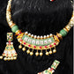 Priyaasi Women Ruby Pearls Stones Gold-Polished Meenakari Jewellery Set - Noz2Toz