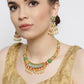 Priyaasi Women Ruby Pearls Stones Gold-Polished Meenakari Jewellery Set - Swadesiicart