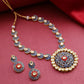 Priyaasi Women Blue Red Kundan Gold-Polished Meenakari Jewellery Set - Noz2Toz