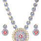 Priyaasi Women Blue Red Kundan Gold-Polished Meenakari Jewellery Set - Swadesiicart