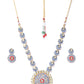Priyaasi Women Blue Red Kundan Gold-Polished Meenakari Jewellery Set - Swadesiicart