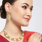Priyaasi Women Sea Green Kundan Gold-Polished Meenakari Jewellery Set - Swadesiicart