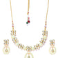 Priyaasi Women Sea Green Kundan Gold-Polished Meenakari Jewellery Set - Swadesiicart