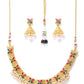 Priyaasi Women White Beads Ruby Emerlad Gold-Polished Jewellery Set - Swadesiicart