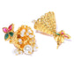 Priyaasi Women White Beads Ruby Emerlad Gold-Polished Jewellery Set - Swadesiicart