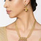 Priyaasi Women White Beads Kundan Ruby Gold-Polished Multistrand Jewellery Set - Swadesiicart