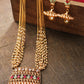 Priyaasi Women White Beads Kundan Ruby Gold-Polished Multistrand Jewellery Set - Noz2Toz