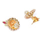 Priyaasi Women White Beads Kundan Ruby Gold-Polished Multistrand Jewellery Set - Swadesiicart