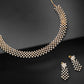 Priyaasi Women American Diamond Gold-Polished Geometric Jewellery Set - Noz2Toz