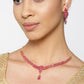 Priyaasi Women Pink Ruby Gold-Polished Floral Jewellery Set - Swadesiicart