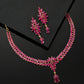 Priyaasi Women Pink Ruby Gold-Polished Floral Jewellery Set - Noz2Toz