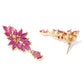 Priyaasi Women Pink Ruby Gold-Polished Floral Jewellery Set - Swadesiicart