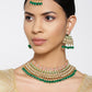 Priyaasi Women Emerald Kundan Gold-Polished MaangTika Jewellery Set - Swadesiicart