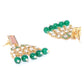 Priyaasi Women Emerald Kundan Gold-Polished MaangTika Jewellery Set - Swadesiicart
