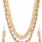 Priyaasi Women White Beads Gold-Polished Jewellery Set - Swadesiicart