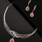 Priyaasi Women Ruby American Diamond Gold-Polished Jewellery Set - Noz2Toz