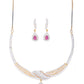 Priyaasi Women Ruby American Diamond Gold-Polished Jewellery Set - Swadesiicart
