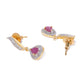 Priyaasi Women Ruby American Diamond Gold-Polished Jewellery Set - Swadesiicart