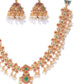 Priyaasi Women Kemp Stones Pearls Gold-Polished Floral Jewellery Set - Swadesiicart