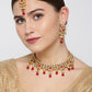 Priyaasi Women Ruby Kundan Gold-Polished MaangTika Jewellery Set - Swadesiicart