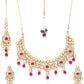 Priyaasi Women Ruby Kundan Gold-Polished MaangTika Jewellery Set - Swadesiicart