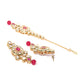 Priyaasi Women Ruby Kundan Gold-Polished MaangTika Jewellery Set - Swadesiicart