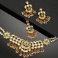 Priyaasi Women Kundan Emerald Beads Gold-Polished MaangTika Jewellery Set - Noz2Toz