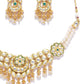 Priyaasi Women Kundan Emerald Beads Gold-Polished MaangTika Jewellery Set - Swadesiicart