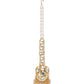 Priyaasi Women Kundan Emerald Beads Gold-Polished MaangTika Jewellery Set - Swadesiicart