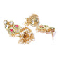 Priyaasi Women Gold-Polished Kundan And Ruby Studded Jewellery Set - Swadesiicart