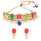 Priyaasi Women Multi-Color Stones Pearls Kundan Gold-Polished Jewellery Set - Swadesiicart