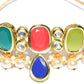 Priyaasi Women Multi-Color Stones Pearls Kundan Gold-Polished Jewellery Set - Swadesiicart