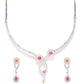 Priyaasi Women Pink Ruby American Diamond Gold-Polished Jewellery Set - Swadesiicart