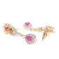 Priyaasi Women Pink Ruby American Diamond Gold-Polished Jewellery Set - Swadesiicart
