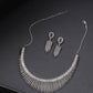 Priyaasi Women Black American Diamond Rhodium Plated Linear Jewellery Set - Swadesiicart