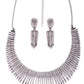 Priyaasi Women Black American Diamond Rhodium Plated Linear Jewellery Set - Noz2Toz