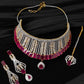Priyaasi Women Pink Ruby American Diamond MaangTikka Jewellery Set - Noz2Toz