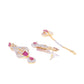 Priyaasi Women Pink Ruby American Diamond MaangTikka Jewellery Set - Swadesiicart