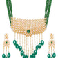Priyaasi Women Green Beads Kundan Emerald Gold-Polished Jewellery Set - Noz2Toz