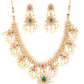 Priyaasi Women Ruby Emerald Kundan Beads Gold-Polished Jewellery Set - Swadesiicart