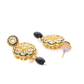 Priyaasi Women Black Beaded Kundan Gold-Polished Floral Jewellery Set - Swadesiicart