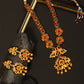Priyaasi Women Ruby Emerald Beads Gold-Polished Floral Peacock Jewellery Set - Noz2Toz