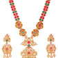 Priyaasi Women Ruby Emerald Beads Gold-Polished Floral Peacock Jewellery Set - Swadesiicart